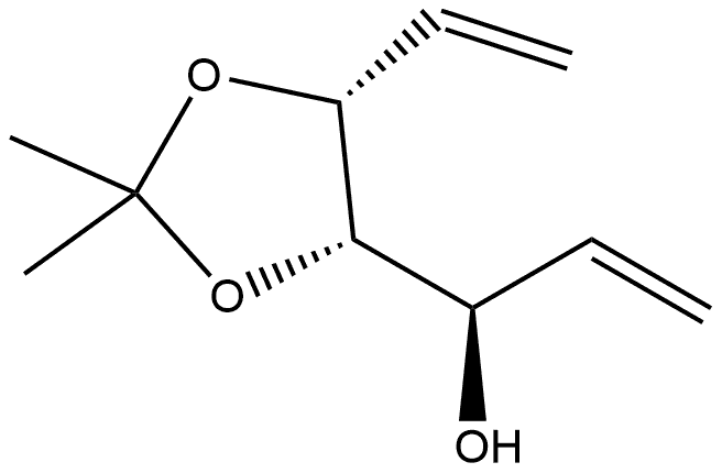 1,3-Dioxolane-4-methanol, α,5-diethenyl-2,2-dimethyl-, (αR,4S,5R)- 结构式