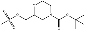 2-(((甲基磺酰基)氧基)甲基)吗啉-4-羧酸叔丁酯 结构式