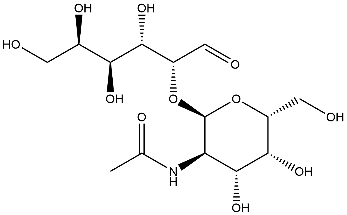 2-O-(2-乙酰氨基-2-脱氧 - Α-D吡喃半乳糖基)-D-半乳糖 结构式