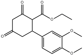 Cyclohexanecarboxylic acid, 2-(3,4-dimethoxyphenyl)-4,6-dioxo-, ethyl ester 结构式