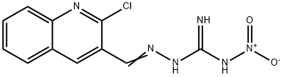 2-chloro-3-quinolinecarbaldehyde [amino(hydroxy)oxidocarbohydrazonoyl]hydrazone 结构式