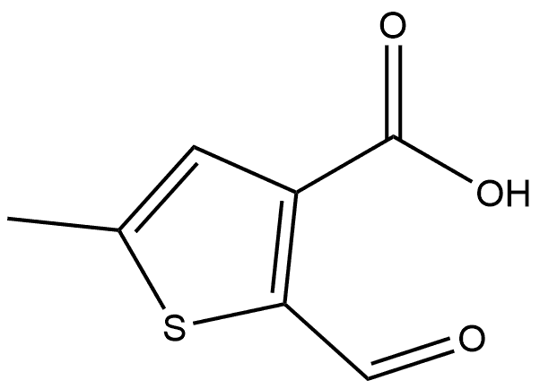 2-甲酰基-5-甲基噻吩-3-羧酸 结构式