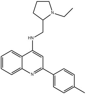 N-((1-Ethylpyrrolidin-2-yl)methyl)-2-(p-tolyl)quinolin-4-amine 结构式