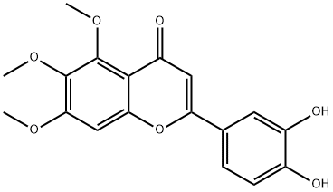 4H-1-Benzopyran-4-one, 2-(3,4-dihydroxyphenyl)-5,6,7-trimethoxy- 结构式
