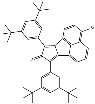 3-bromo-7,9-bis(3,5-di-tert-butylphenyl)-8H-cyclopenta[a]acenaphthylen-8-one 结构式