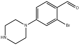 Benzaldehyde, 2-bromo-4-(1-piperazinyl)- 结构式