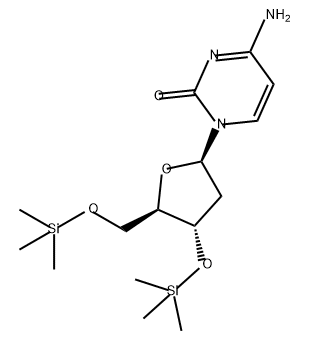 Cytidine, 2'-deoxy-3',5'-bis-O-(trimethylsilyl)- (9CI) 结构式