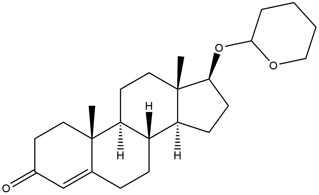 Androst-4-en-3-one, 17-[(tetrahydro-2H-pyran-2-yl)oxy]-, (17β)- 结构式