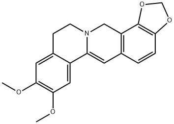 12H-Benzo[a]-1,3-benzodioxolo[4,5-g]quinolizine, 11,14-dihydro-8,9-dimethoxy- 结构式