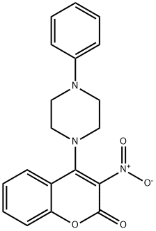 3-Nitro-4-(4-phenylpiperazin-1-yl)-2H-chromen-2-one 结构式