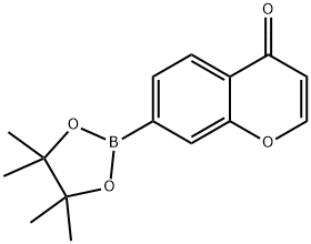 7-(4,4,5,5-四甲基-1,3,2-二氧杂硼烷-2-基)-4H-色烯-4-酮 结构式
