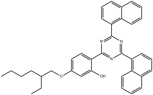 Phenol, 2-(4,6-di-1-naphthalenyl-1,3,5-triazin-2-yl)-5-[(2-ethylhexyl)oxy]- 结构式