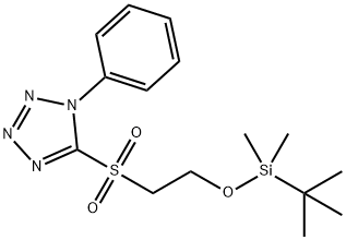 1H-Tetrazole, 5-[[2-[[(1,1-dimethylethyl)dimethylsilyl]oxy]ethyl]sulfonyl]-1-phenyl- 结构式