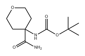 叔丁基(4-氨甲酰四氢-2H-吡喃-4-基)氨基甲酸酯 结构式