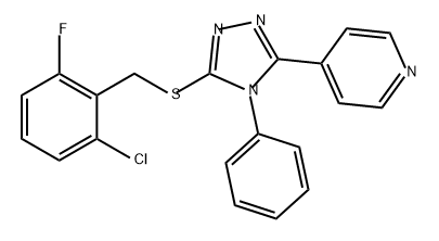 4-(5-((2-氯-6-氟苄基)硫基)-4-苯基-4H-1,2,4-三唑-3-基)吡啶 结构式