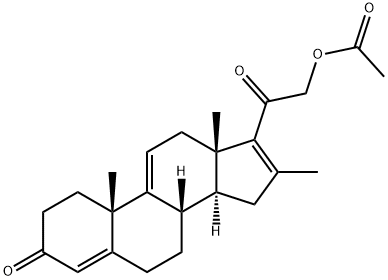 4,9(11),16-三烯-3,20-二酮,21-乙酰氧基-16-甲基-孕甾烷 结构式