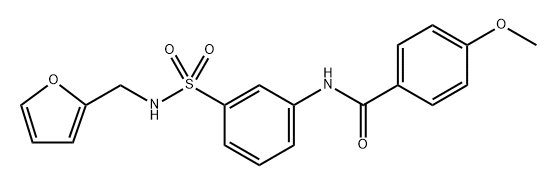 N-(3-(N-(呋喃-2-基甲基)氨磺酰基)苯基)-4-甲氧基苯甲酰胺 结构式