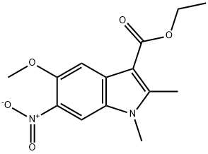 1H-Indole-3-carboxylic acid, 5-methoxy-1,2-dimethyl-6-nitro-, ethyl ester 结构式