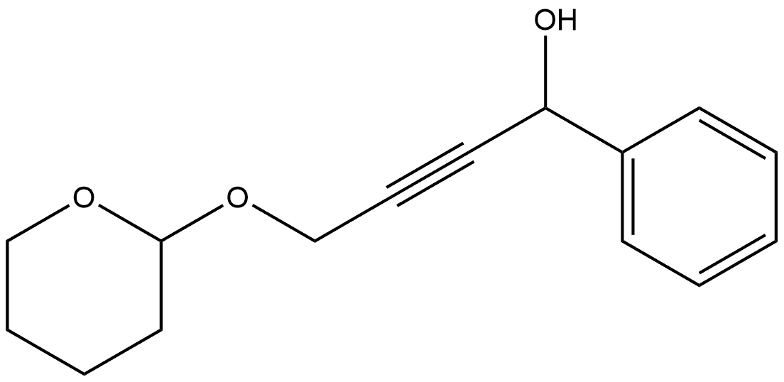 Benzenemethanol, α-[3-[(tetrahydro-2H-pyran-2-yl)oxy]-1-propyn-1-yl]- 结构式