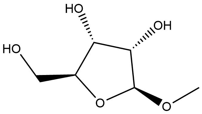 甲基 BETA-L-呋喃核糖苷 结构式