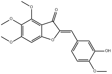 3(2H)-Benzofuranone, 2-[(3-hydroxy-4-methoxyphenyl)methylene]-4,5,6-trimethoxy-, (2Z)- 结构式