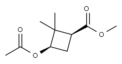 Cyclobutanecarboxylic acid, 3-(acetyloxy)-2,2-dimethyl-, methyl ester, (1S,3R)- 结构式