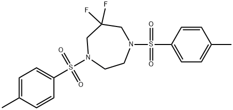 6,6-二氟-1,4-双(甲苯-4-磺酰基)-[1,4]二氮杂环庚烷 结构式