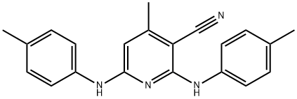 2,6-双(4-甲基苯基氨基)-3-氰基-4-甲基吡啶 结构式