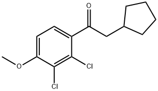 Ethanone, 2-cyclopentyl-1-(2,3-dichloro-4-methoxyphenyl)- 结构式