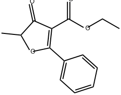 3-Furancarboxylic acid, 4,5-dihydro-5-methyl-4-oxo-2-phenyl-, ethyl ester 结构式