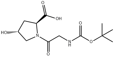 (2S,4R)-1-((tert-Butoxycarbonyl)glycyl)-4-hydroxypyrrolidine-2-carboxylic acid 结构式