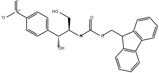 Carbamic acid, N-[(1R,2R)-2-hydroxy-1-(hydroxymethyl)-2-(4-nitrophenyl)ethyl]-, 9H-fluoren-9-ylmethyl ester 结构式