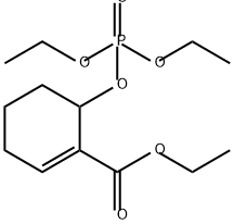 1-Cyclohexene-1-carboxylic acid, 6-[(diethoxyphosphinyl)oxy]-, ethyl ester 结构式