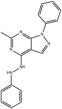 6-Methyl-1-phenyl-4-(2-phenylhydrazinyl)-1H-pyrazolo[3,4-d]pyrimidine 结构式