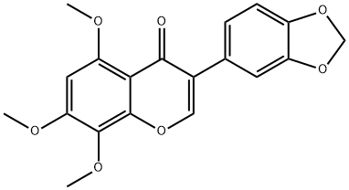3-(Benzo[d][1,3]dioxol-5-yl)-5,7,8-trimethoxy-4H-chromen-4-one 结构式