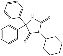 2,4-Imidazolidinedione, 3-cyclohexyl-5,5-diphenyl- 结构式