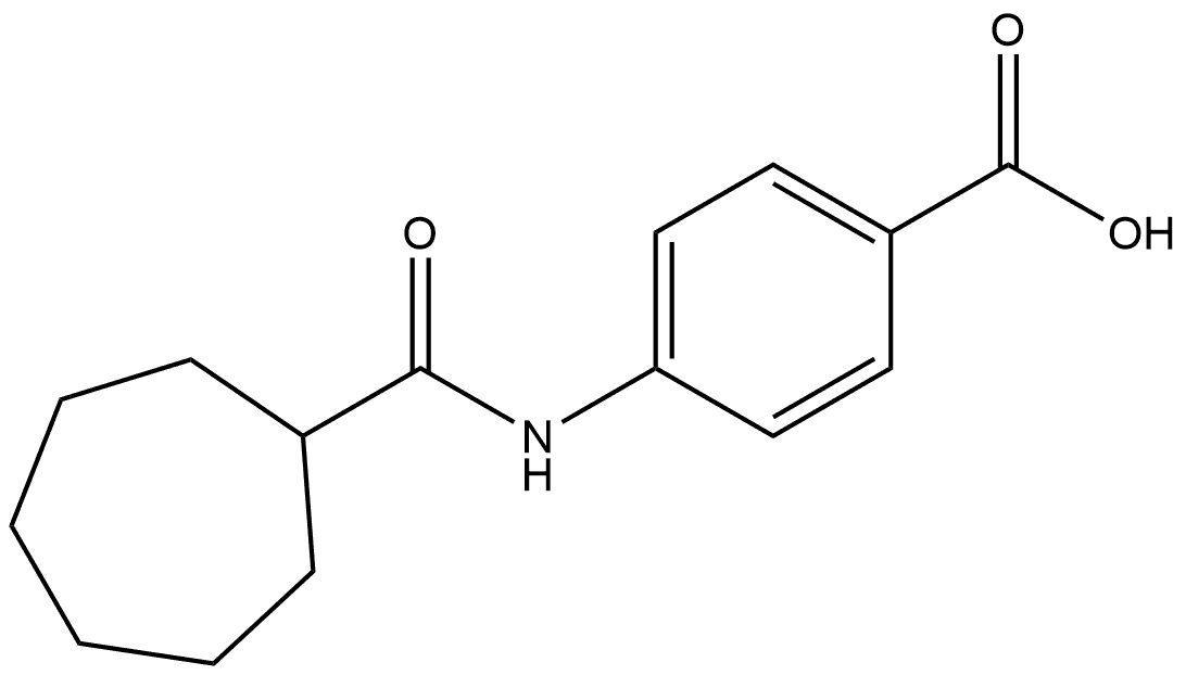 4-[(Cycloheptylcarbonyl)amino]benzoic acid 结构式