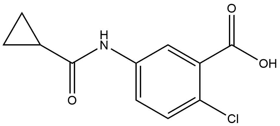 2-Chloro-5-[(cyclopropylcarbonyl)amino]benzoic acid 结构式