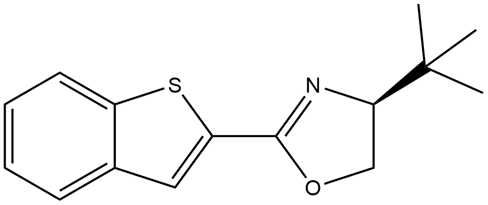 (S)-2-(苯并[B]噻吩-2-基)-4-(叔丁基)-4,5-二氢恶唑 结构式