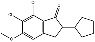 6,7-dichloro-2-cyclopentyl-5-methoxy-2,3-dihydro-1H-inden-1-one 结构式