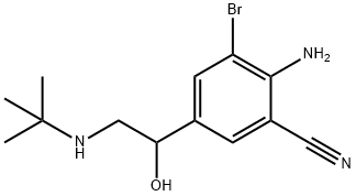 Benzonitrile, 2-amino-3-bromo-5-[2-[(1,1-dimethylethyl)amino]-1-hydroxyethyl]- 结构式