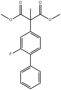 Propanedioic acid, 2-(2-fluoro[1,1'-biphenyl]-4-yl)-2-methyl-, 1,3-dimethyl ester 结构式