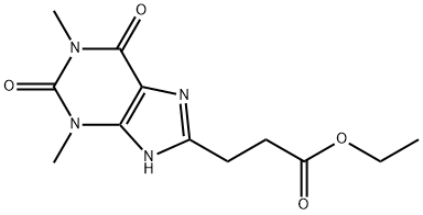 Ethyl 3-(1,3-dimethyl-2,6-dioxo-2,3,6,7-tetrahydro-1H-purin-8-yl)propanoate 结构式