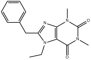 8-Benzyl-7-ethyl-1,3-dimethyl-1H-purine-2,6(3H,7H)-dione 结构式