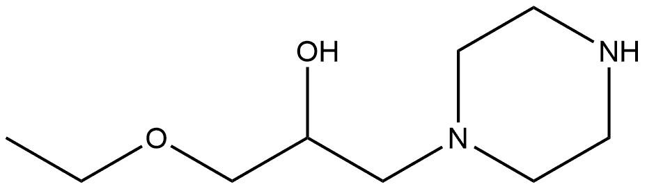 1-乙氧基-3-(哌嗪-1-基)丙-2-醇 结构式