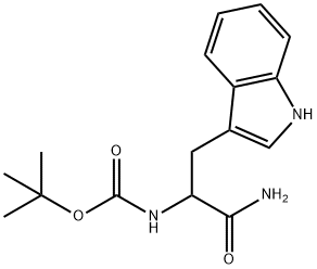 tert-Butyl N-[1-carbamoyl-2-(1H-indol-3-yl)ethyl]carbamate 结构式