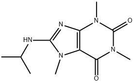 8-(Isopropylamino)-1,3,7-trimethyl-3,7-dihydro-1H-purine-2,6-dione 结构式