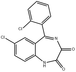 1H-1,4-Benzodiazepine-2,3-dione, 7-chloro-5-(2-chlorophenyl)- 结构式