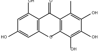 1,3,5,6,7-五羟基-8-甲基蒽酮 结构式