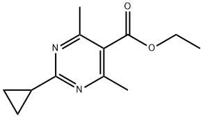 5-Pyrimidinecarboxylic acid, 2-cyclopropyl-4,6-dimethyl-, ethyl ester 结构式